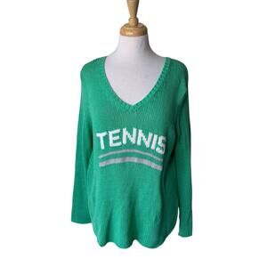 WOODEN SHIPS Tennis Sweater Green Small/Medium